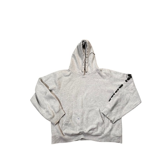 Stussy Other - Stussy Mens Heather Gray Sleeve Logo Fleece Pullover Hoodie Size L Z40SAGR018